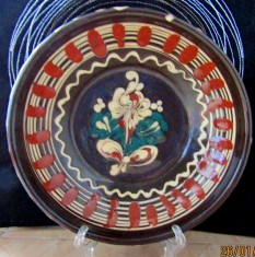 Farfurie veche din Salaj, Olaria Tihau.Transilvania.D 19cm/493gr. foto