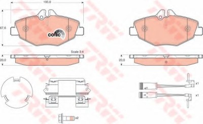 Set placute frana,frana disc MERCEDES E-CLASS (W211) (2002 - 2009) TRW GDB1542 foto