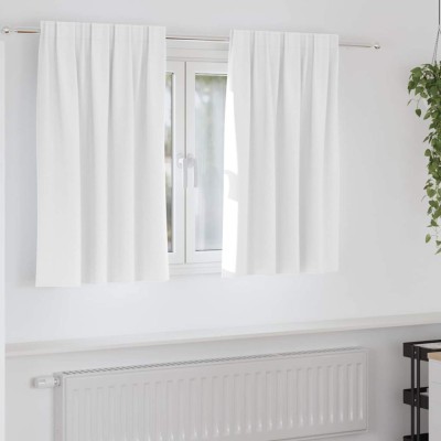 vidaXL Perdele cu perdele 2 pcs Alb Strălucitor Poliester foto