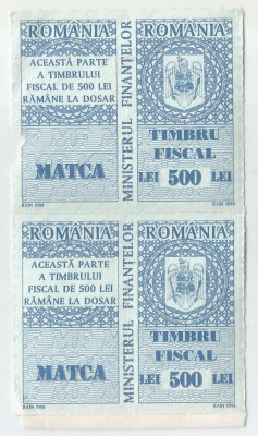 Romania, lot 884 cu 2 timbre fiscale generale, 1998, MNH foto