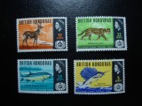 BRITISH HONDURAS SERIE FAUNA MNH-, Nestampilat