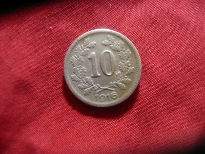 Moneda 10 Heller 1916 Imp. Austro-Ungar , cal. f.buna foto