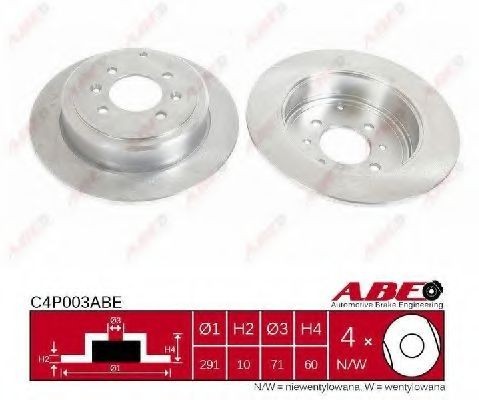 Disc frana PEUGEOT 406 (8B) (1995 - 2005) ABE C4P003ABE
