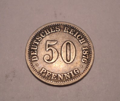 Germania 50 Pfennig 1876 A Argint foto