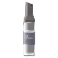 Dispenser pentru ulei, flippy, deschidere si inchidere automata a rezervorul, cu inductie gravitationala, 500 ml, 29.5x6x6 cm, gri