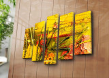 Set 5 tablouri decorative, 5PATK-223, Canvas, 19 x 70 cm, Multicolor