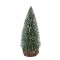 Brad artificial de craciun, ornament pentru masa, pe suport lemn, 25 cm inaltime, argintiu