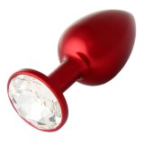 Dildo metalic Rosy M Red with White Diamond