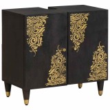 VidaXL Dulap de chiuvetă Negru 62 x 33 x 58 cm Lemn de mango solid 4018827