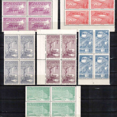 Romania 1939, LP 132, Ceferiada - 70 de ani C.F.R., blocuri de 4, MNH LUX!