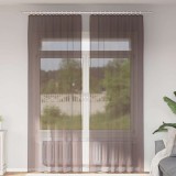 VidaXL Perdele Voile cu buzunare pentru bare 2 buc Maro