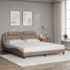 VidaXL Cadru de pat cu tăblie, cappuccino, 180x200 cm, piele ecologică 3208114