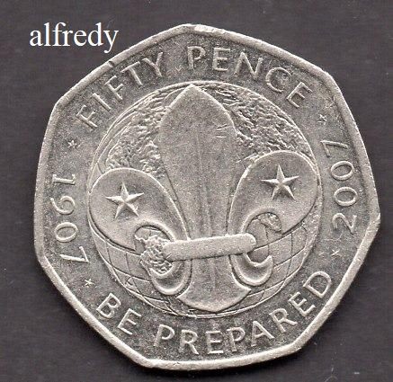 Anglia, Marea Britanie, 2007 50 Pence, Comemorativa, Scouting Movement