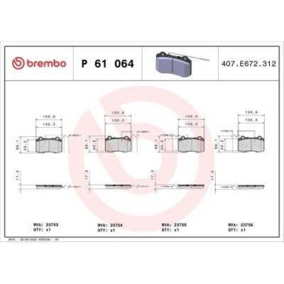 Placute frana Peugeot 406 Coupe (8c) 03.97-02.05, Fata, BREMBO foto