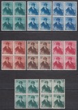 ROMANIA 1940 LP 138 CAROL II CU PELERINA BLOCURI DE 4 TIMBRE MNH, Nestampilat