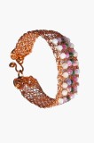Bratara crosetata cu fir de cupru Morganit Aventurin Turmalina, Multicolor, 17cm, RavariuArt