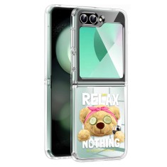 Husa pentru samsung galaxy z flip 6, atasare magnetica, magsafe, just relax, clear foto