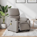 vidaXL Fotoliu electric de masaj rabatabil, gri taupe, textil