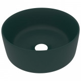 Chiuvetă baie lux verde &icirc;nchis mat 40x15 cm ceramică rotund