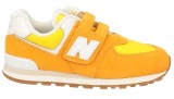 Cumpara ieftin Incaltaminte sport pentru copii cu scai New Balance 574, galben, marime 28 - SECOND