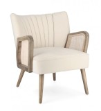Cumpara ieftin Fotoliu lemn maro textil crem Virna 64x71x79 cm