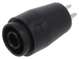 Conector banană 4mm soclu negru 25A 1kV pentru PCB
