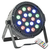 Proiector LED PAR RGB Ibiza, 18 LED-uri, telecomanda inclusa, Ibiza Light