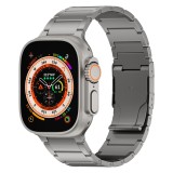 Curea Titan pentru Apple Watch ULTRA si ULTRA 2 (49mm), Titanium Grade 2 Watch Band cu Inchidere Dubla si Catarama Pliabila, DLC Coating Surface, Ajus