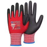 Set 3 perechi manusi de lucru KAYGO, nailon/nitril, negru/rosu, marimea XL/10