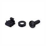 Set 100 buc suruburi M5 montare rack/cabinet/dispozitive 19&quot; Negru, Roline 26.50.5006