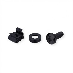 Set 100 buc suruburi M5 montare rack/cabinet/dispozitive 19&quot; Negru, Roline 26.50.5006
