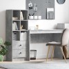 VidaXL Birou cu stocare gri beton din lemn ingineresc