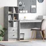 VidaXL Birou cu stocare gri beton din lemn ingineresc