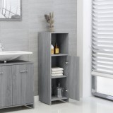VidaXL Dulap de baie, gri sonoma, 30x30x95 cm, lemn prelucrat