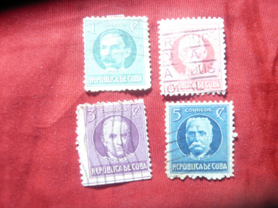 Serie mica Cuba 1917 Personalitati Politice 4 valori stampilate foto