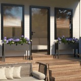 Cumpara ieftin Jardiniere de grădină 2 buc. gri 110x31x70 cm lemn masiv de pin