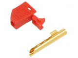 Mufă Banană 4mm Roșie Aurită 19A