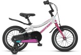 Bicicleta copii Motion Lady, culoare alb roz, roata 16 , cadru din otel