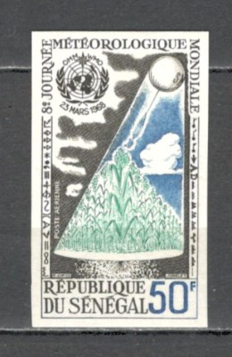 Senegal.1968 Posta aeriana-Ziua mondiala a meteorologiei nedantelat MS.93 foto