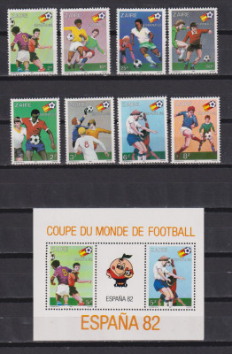 ZAIR 1981 SPORT FOTBAL MI. 722-729 +BL. 40 MNH foto