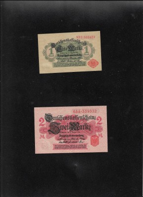 Set Germania 1 + 2 mark marci 1914 aunc/unc foto