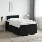 Cumpara ieftin Pat boxspring cu saltea Negru 120 x 190 cm Tesatura