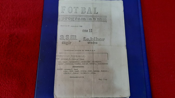 program ASM Cugir - FC Bihor