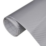 Folie carbon auto 3D, 1 x 1.27 m, Argintiu