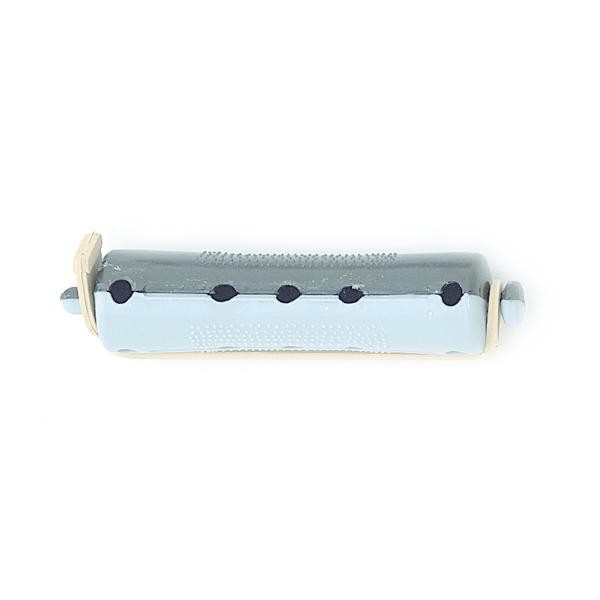 Set 12 bucati bigudiuri din plastic cu elastic pentru permanent Gri&amp;albastru 60 mm x grosime 15 mm