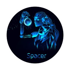 Covor pentru scaun gaming SPACER, protectie parchet, cauciuc si material textil, 1200 x 3mm, rotund, CYBORG 46501473 &amp;quot;SPFP-CYBORG-120&amp;quot; foto
