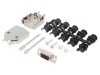 Conector D-Sub 9 pini mamă negru pe cablu - Set complet