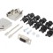 Conector D-Sub 9 pini mamă negru pe cablu - Set complet