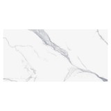 Gresie exterior / interior portelanata Marmi Staturio, 60 x 120 cm, alb, lucioasa, rectificata, aspect marmura
