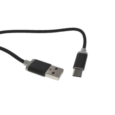 Cablu USB 2.0 la USB tip C, invelis textil,140cm,negru,CTTC01B foto